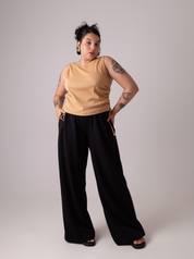 calça comfy clássica | calça waffle reta confortável