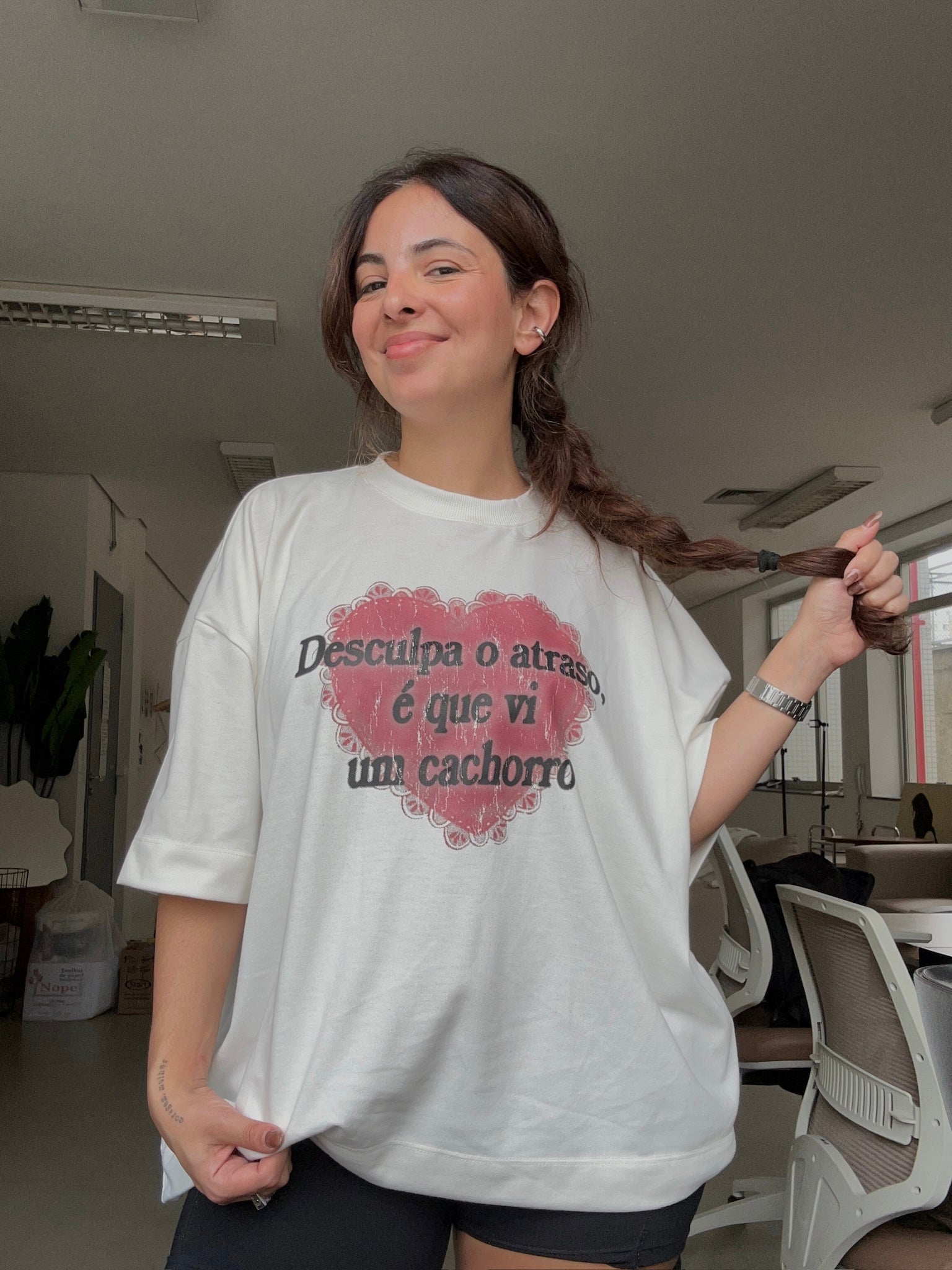 camisetão desculpa o atraso