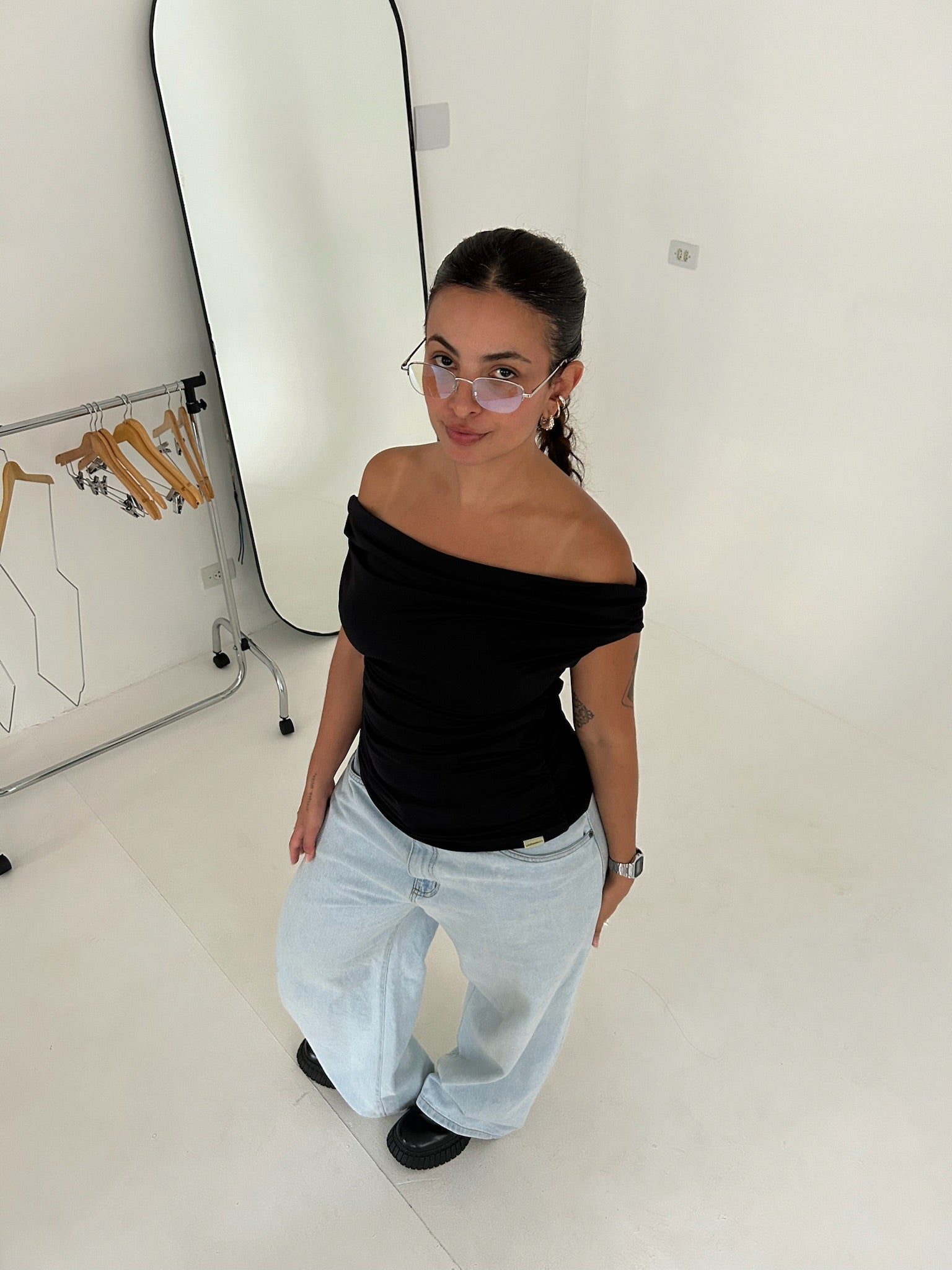 blusa ombro a ombro clássica