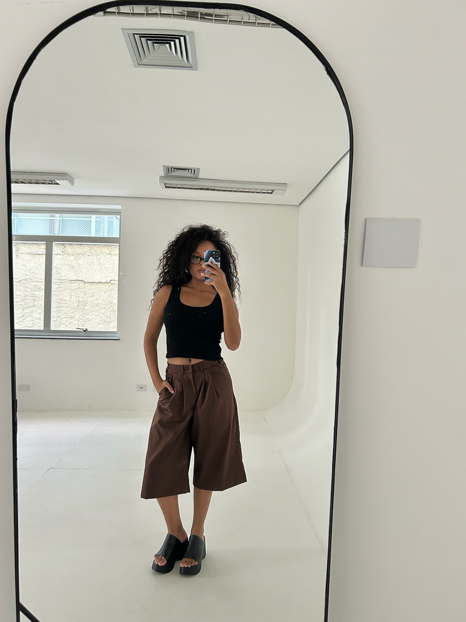 bermuda de alfaiataria feminina oversized chefa