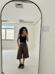 bermuda de alfaiataria feminina oversized chefa