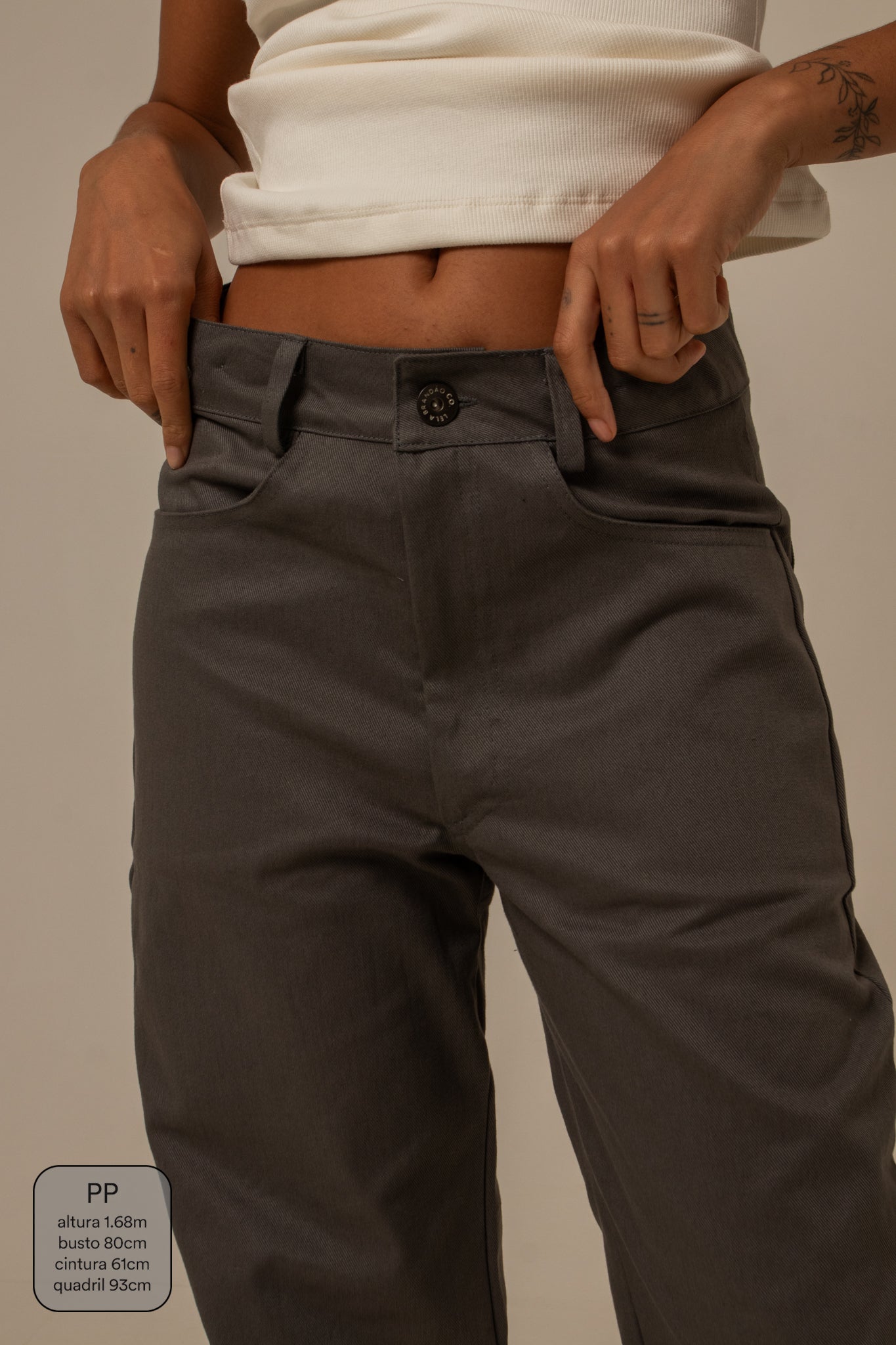 calça ajustável de sarja balloon