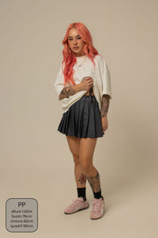 mini saia shorts plissada chefa