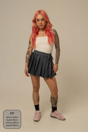 mini saia shorts plissada chefa