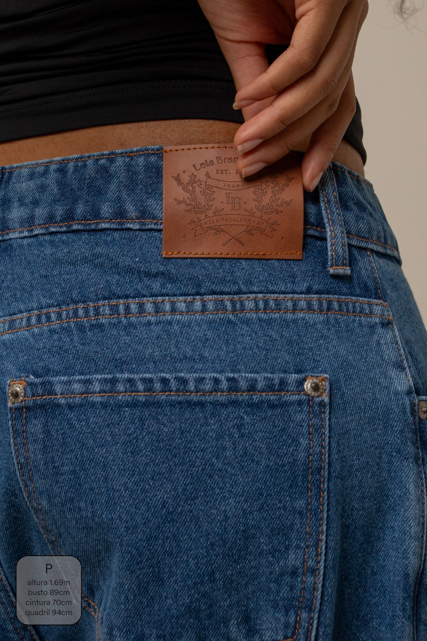 calça jeans ajustável baggy denim blue