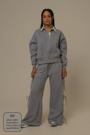 calça de moletom cozy wide lacinho
