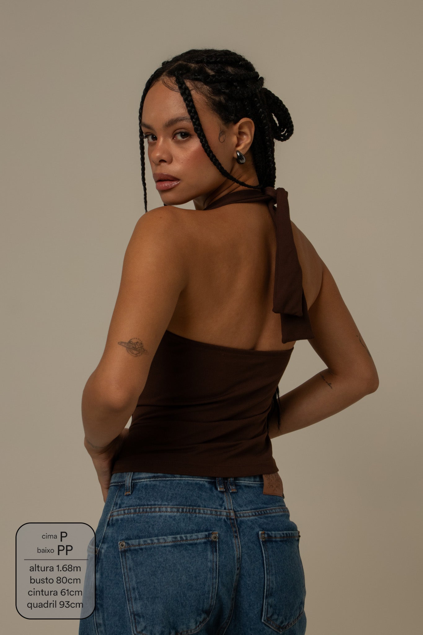 regata push up | blusa com amarração no pescoço