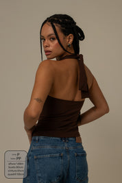 regata push up | blusa com amarração no pescoço