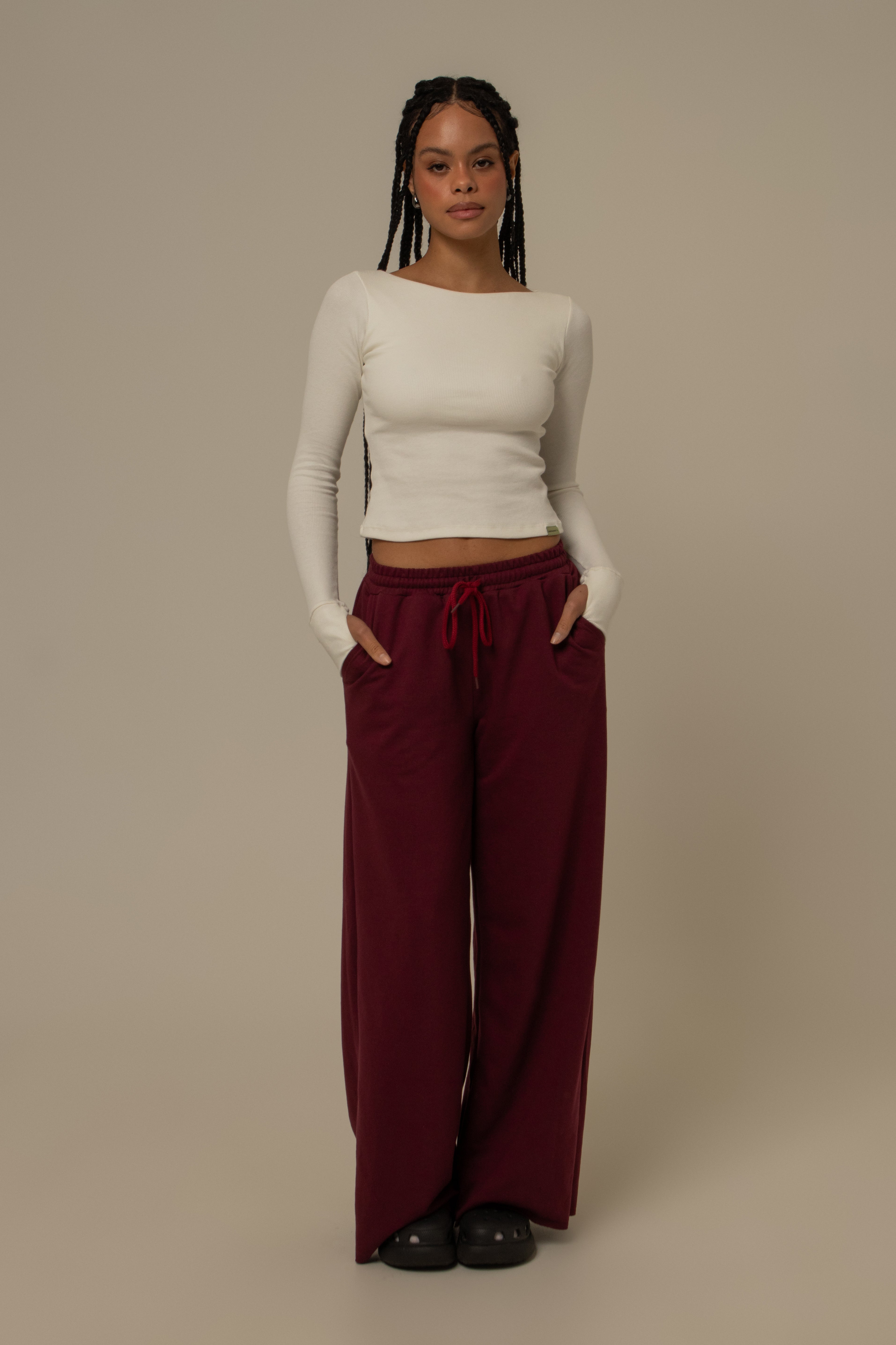 calça de moletom cozy wide