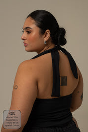 regata push up | blusa com amarração no pescoço