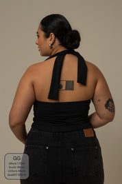 regata push up | blusa com amarração no pescoço