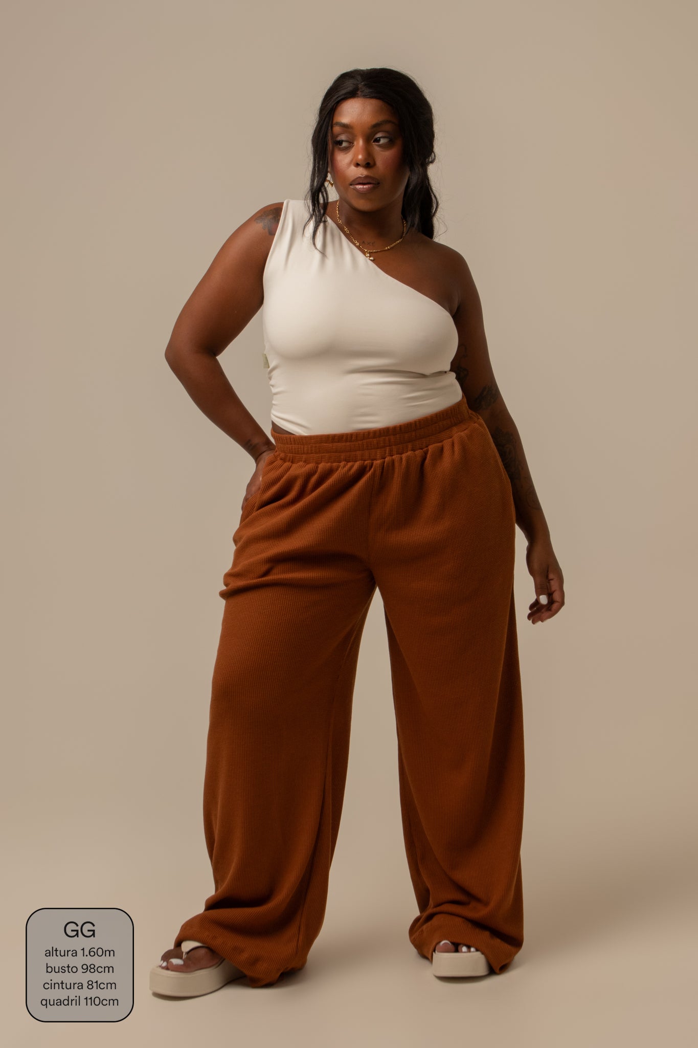 calça comfy clássica | calça waffle reta confortável