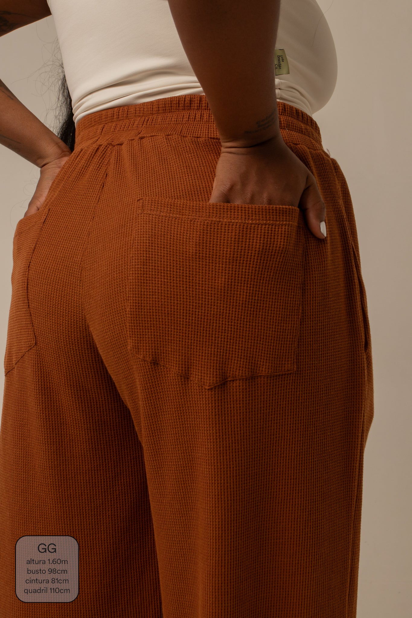 calça comfy clássica | calça waffle reta confortável