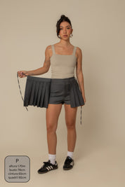 mini saia shorts plissada chefa