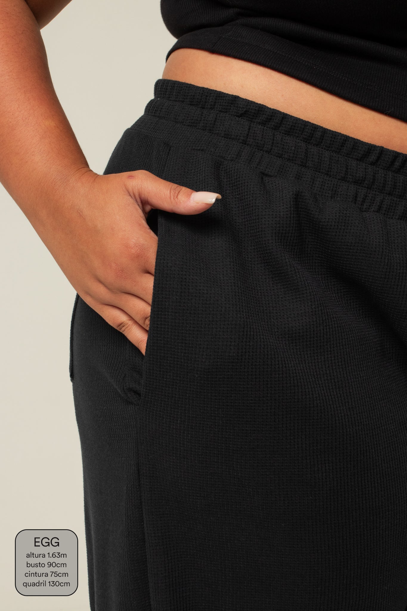 calça comfy clássica | calça waffle reta confortável
