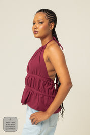 blusa comfy | top costas abertas ajustável