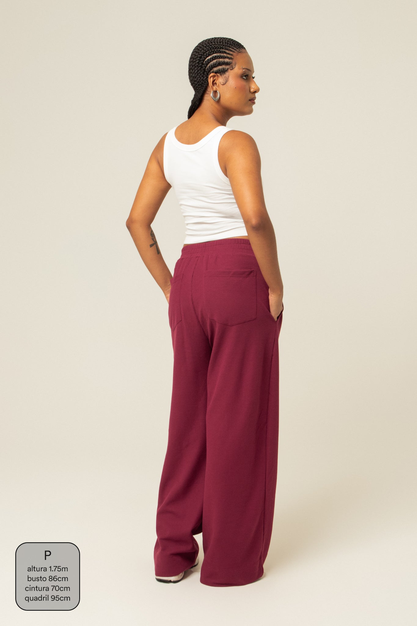 calça comfy clássica | calça waffle reta confortável