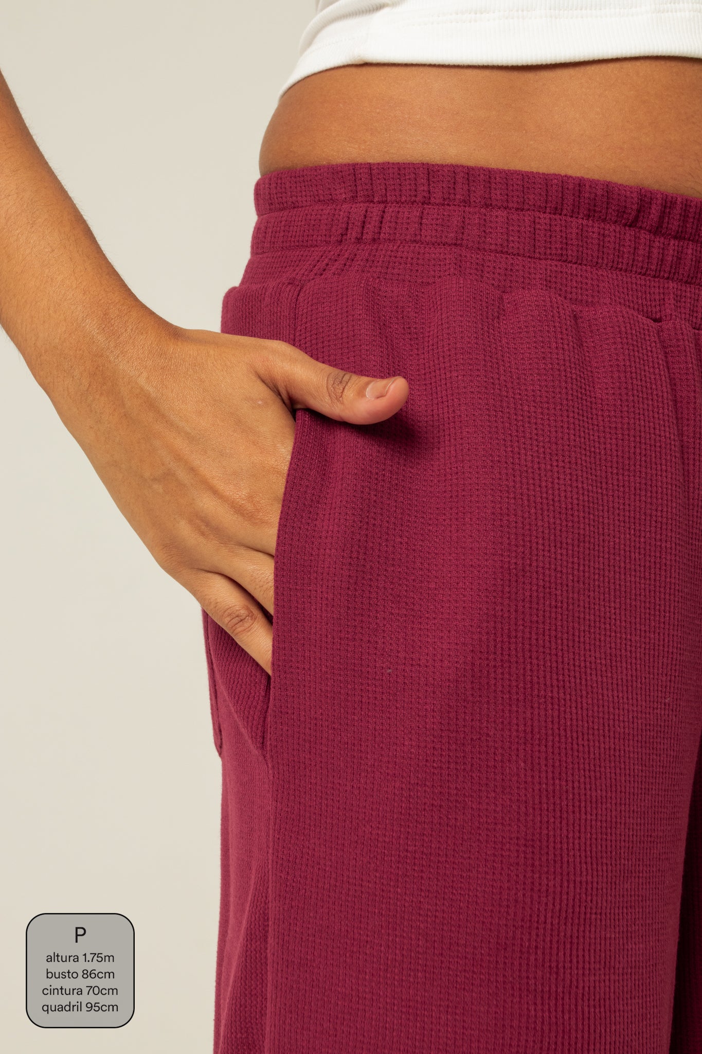 calça comfy clássica | calça waffle reta confortável