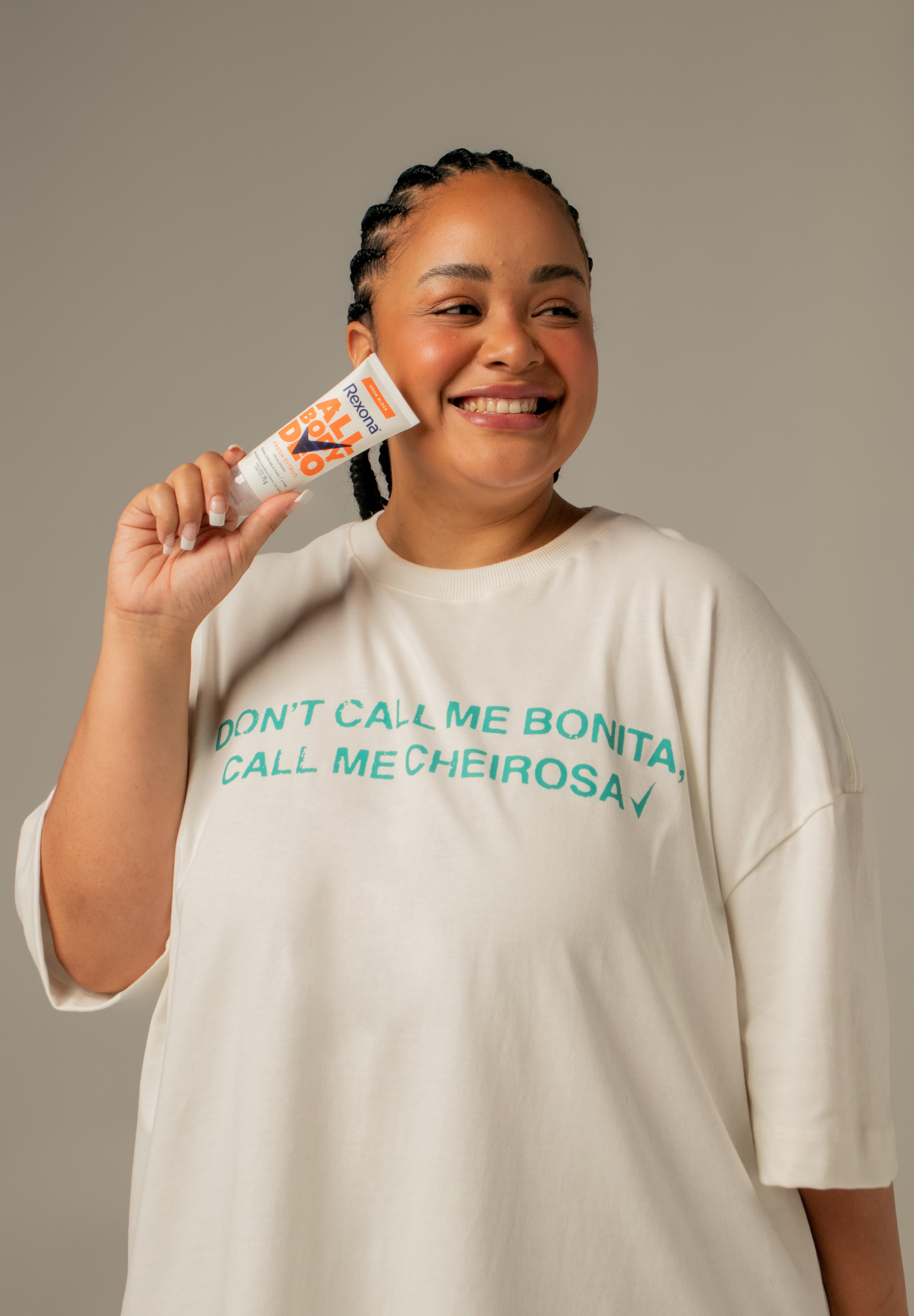 camisetão call me cheirosa collab Rexona