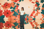 calça jeans ajustável lua | collab tarsila do amaral