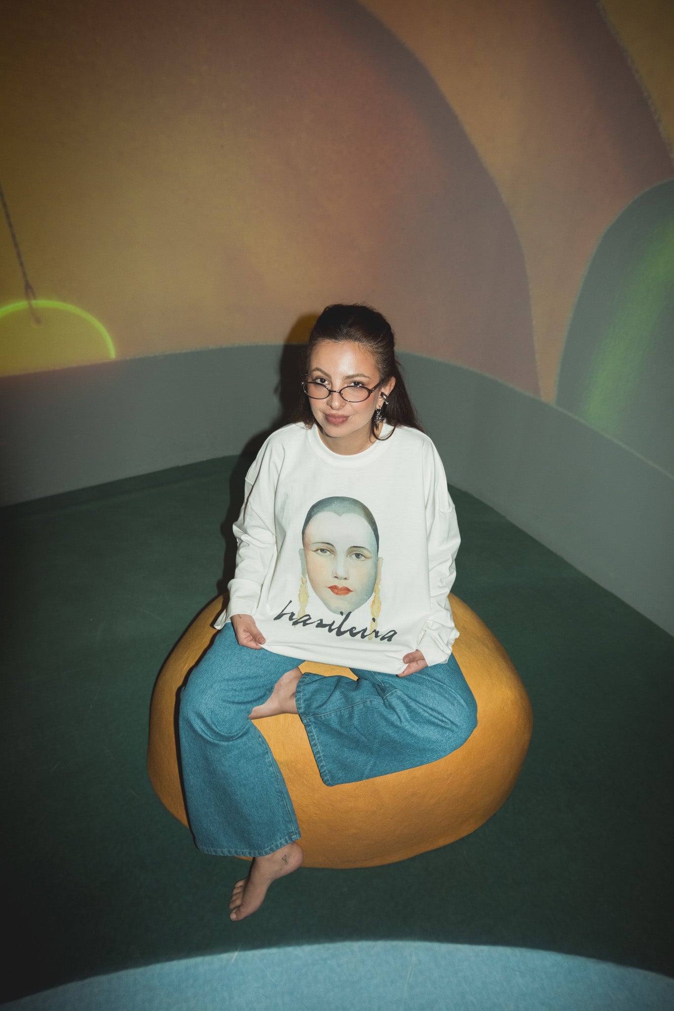 camiseta manga longa brasileira collab tarsila do amaral