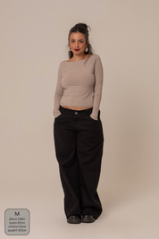 ⁠blusa manga longa kim | blusa dedinhos com dupla camada
