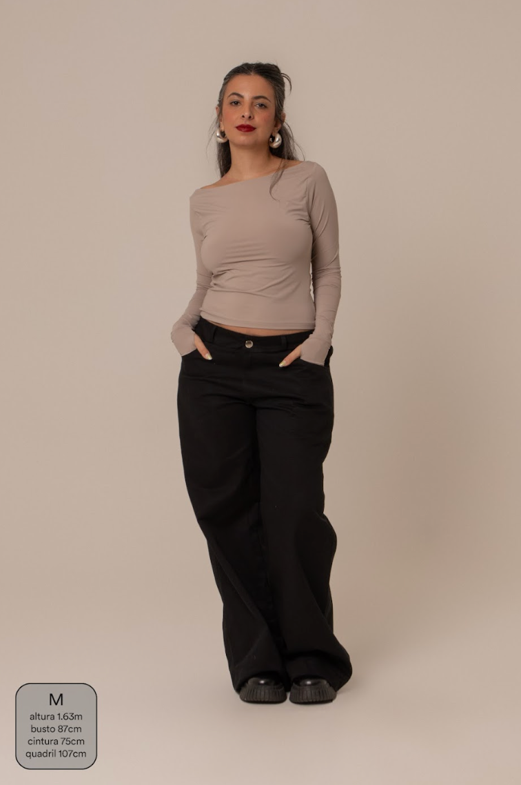 ⁠blusa manga longa kim | blusa dedinhos com dupla camada