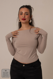 ⁠blusa manga longa kim | blusa dedinhos com dupla camada