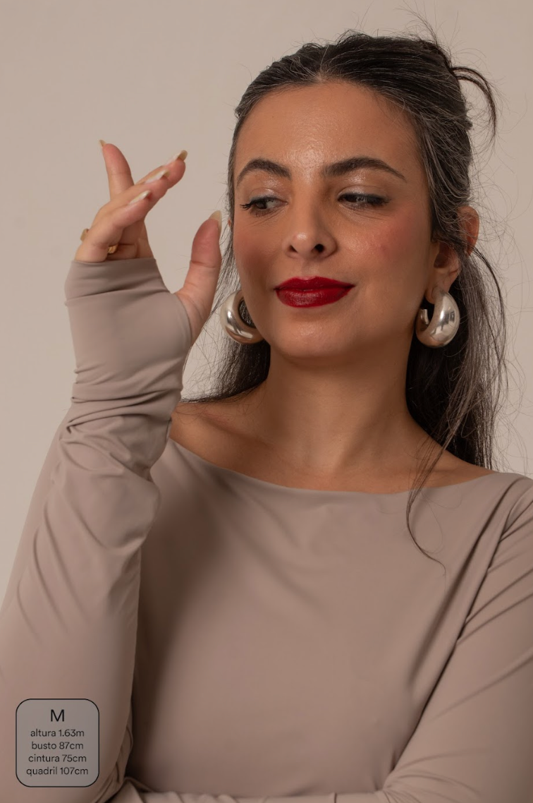 ⁠blusa manga longa kim | blusa dedinhos com dupla camada