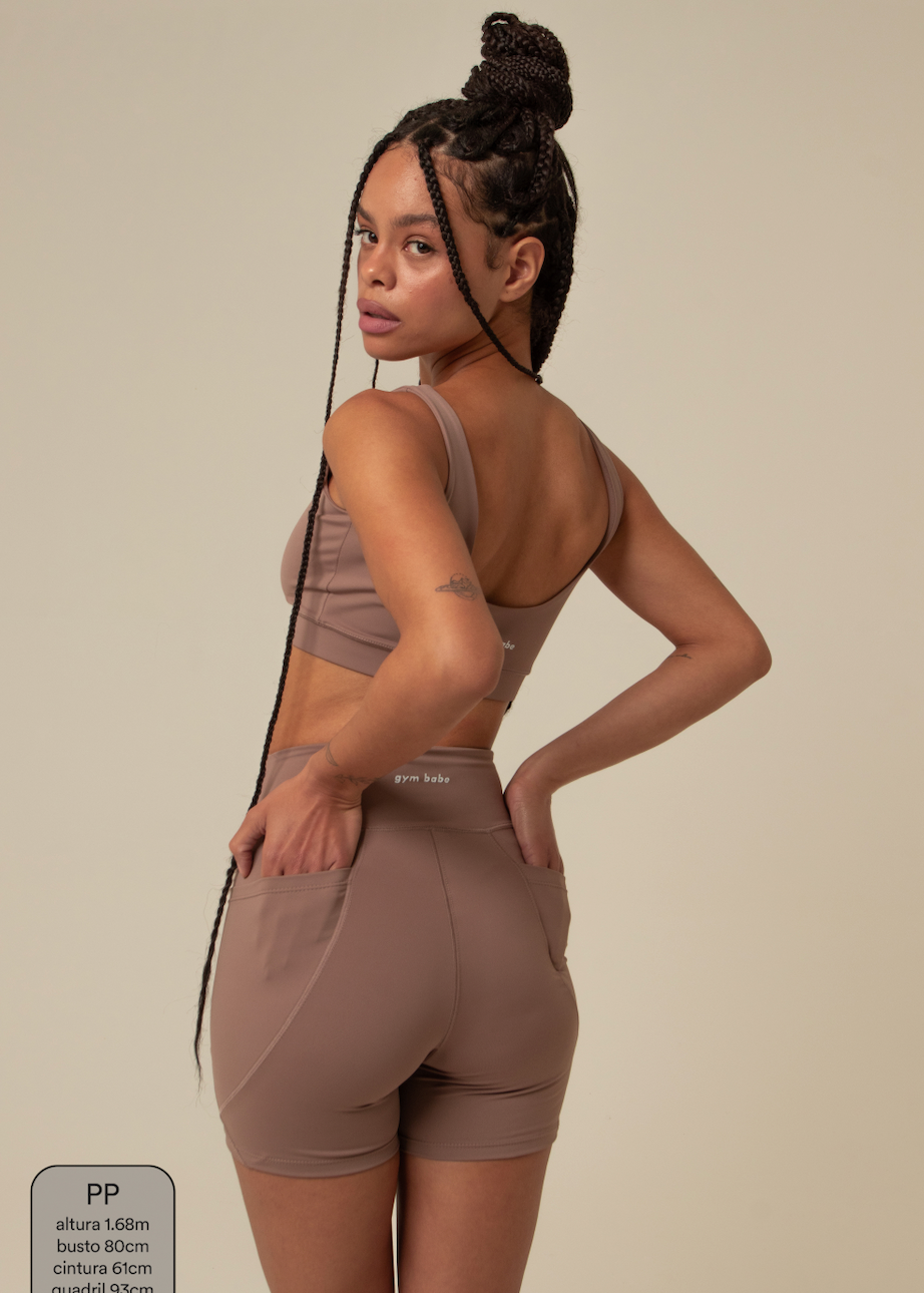 short compress gym babe | short fitness com bolsos