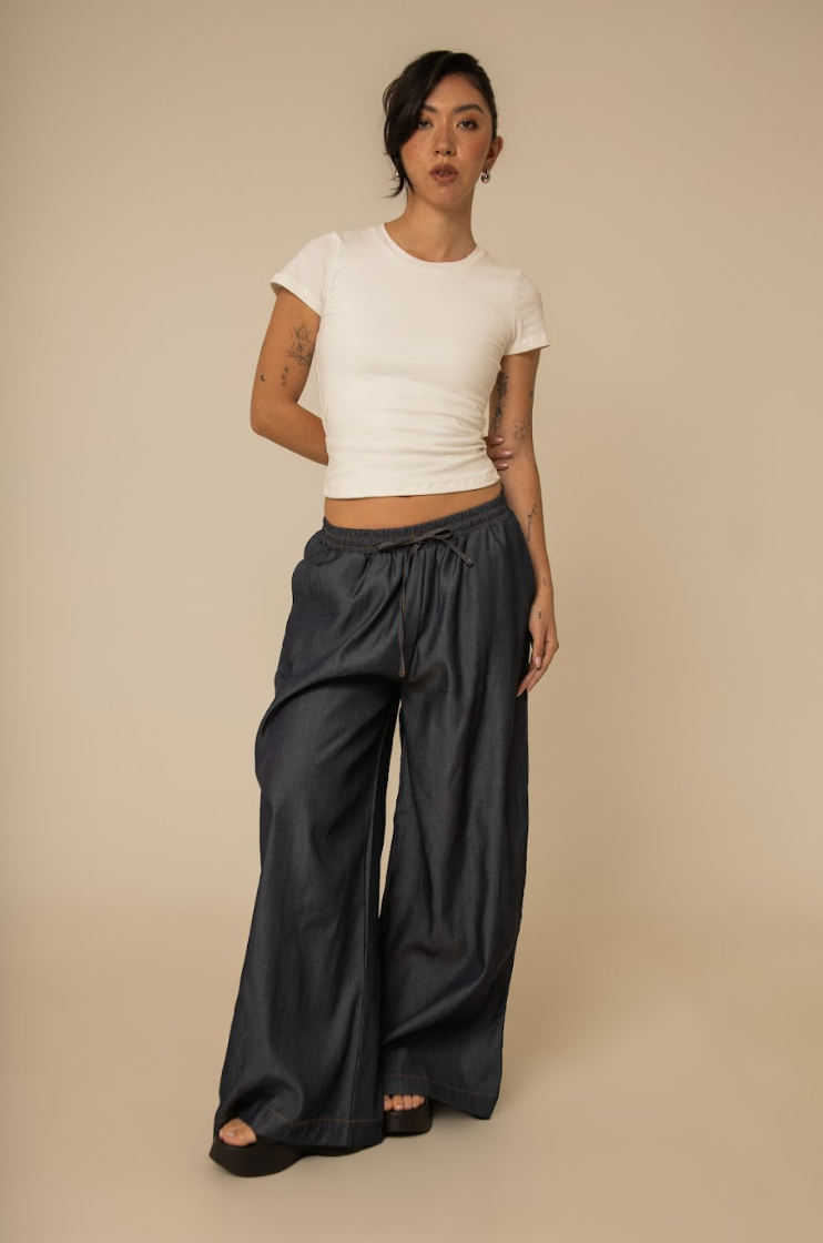 calça jeans levinha wide indigo blue