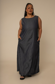 vestido sossego longo jeans