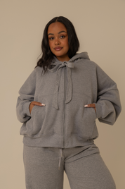 moletom laço cozy |  moletom oversized feminino com capuz e zíper