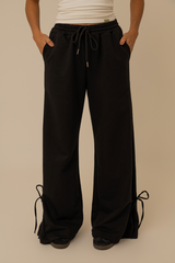 calça de moletom laço cozy | calça de moletom feminina com amarração e bolsos grandes