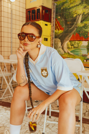 camisa jersey manga curta lela & kappa | camisa de time feminina ovesized estilo vintage