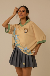 camisa jersey manga curta lela & kappa | camisa de time feminina ovesized estilo vintage