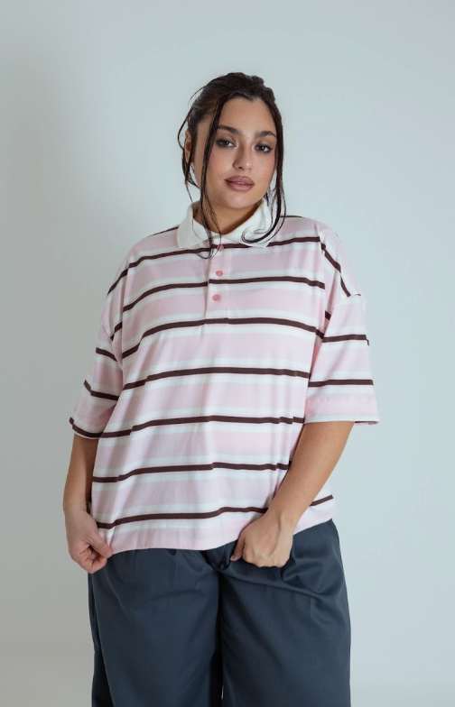 polo listrada oversized manga curta luv