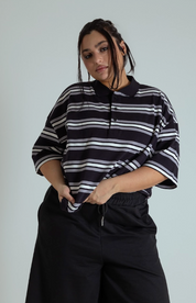 polo listrada oversized manga curta luv