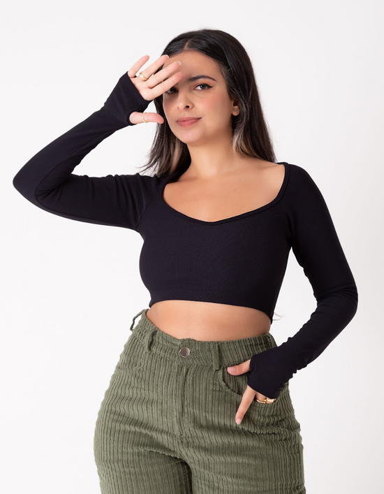 cropped decote dedinho