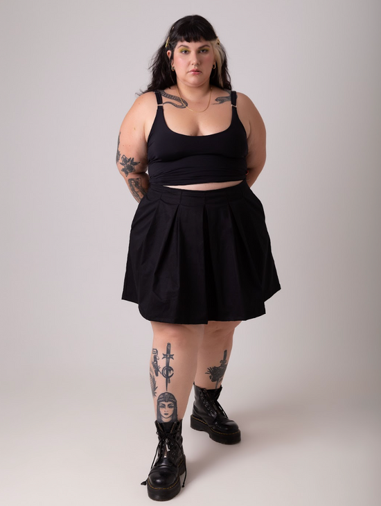 short saia plissada