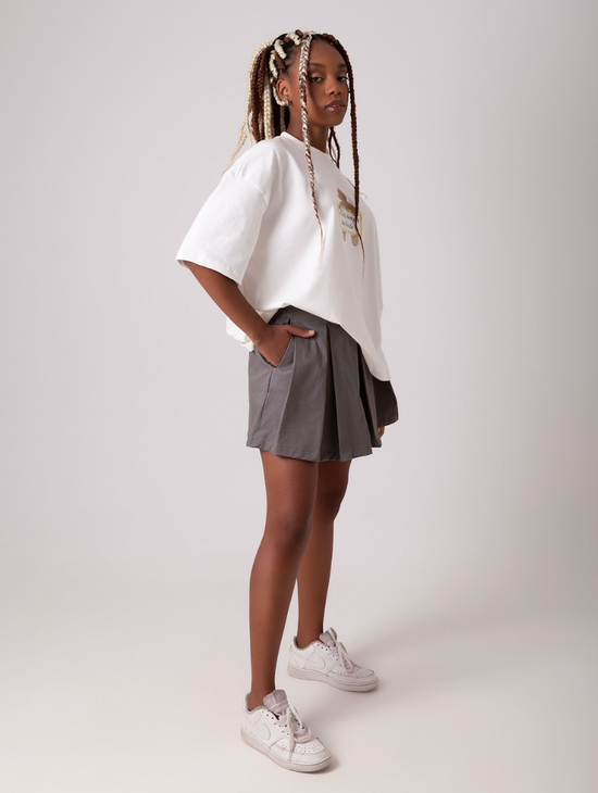 short saia plissada