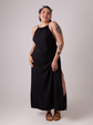 vestido comfy | vestido costas abertas com fenda lateral