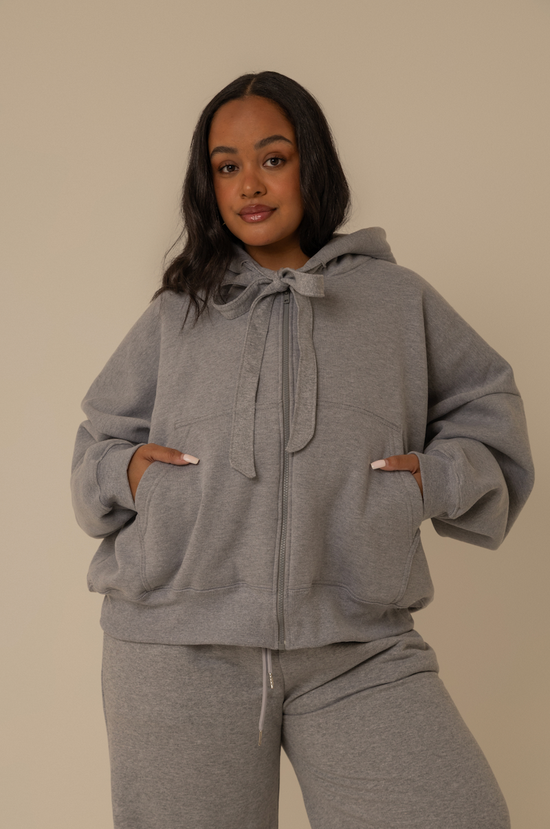 moletom laço cozy |  moletom oversized feminino com capuz e zíper