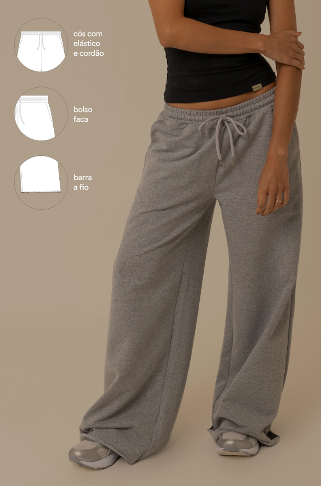 calça de moletom cozy wide | calça de moletom feminina ampla com bolsos grandes