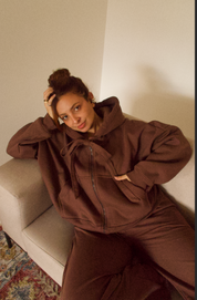 moletom laço cozy |  moletom oversized feminino com capuz e zíper