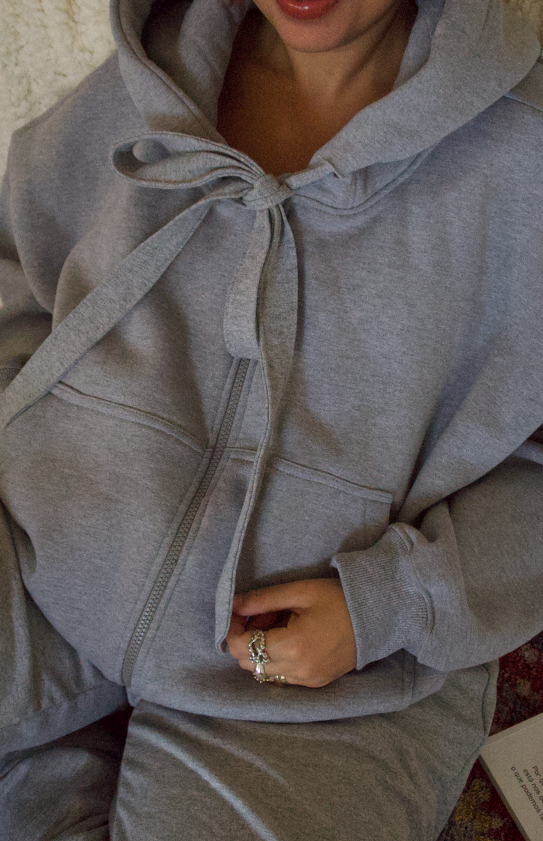 moletom laço cozy |  moletom oversized feminino com capuz e zíper