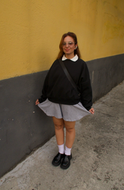 short de moletom recortes cozy | short moletom feminino com cós de elástico e cordão