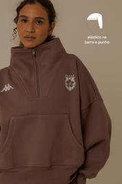moletom gym babe lela & kappa | moletom oversized com zíper e bolsos