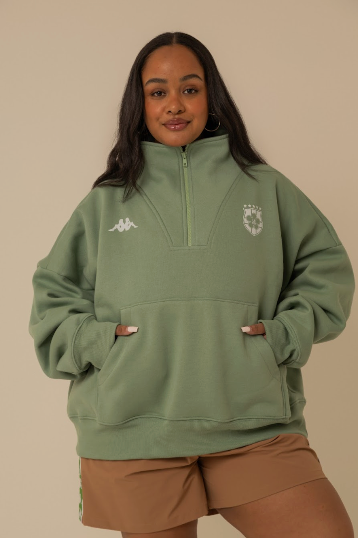 moletom gym babe lela & kappa | moletom oversized com zíper e bolsos