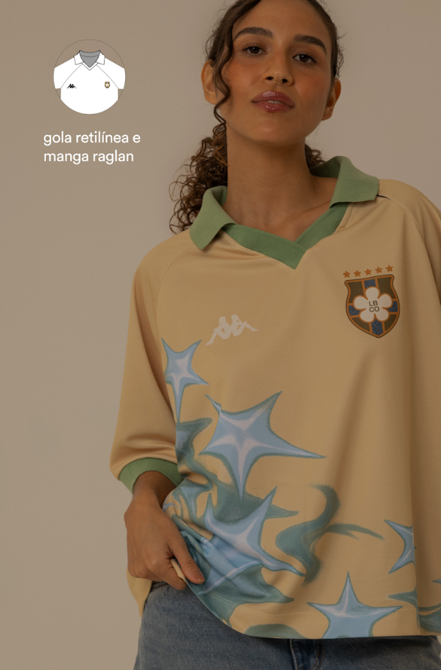 camisa jersey manga curta lela & kappa | camisa de time feminina ovesized estilo vintage
